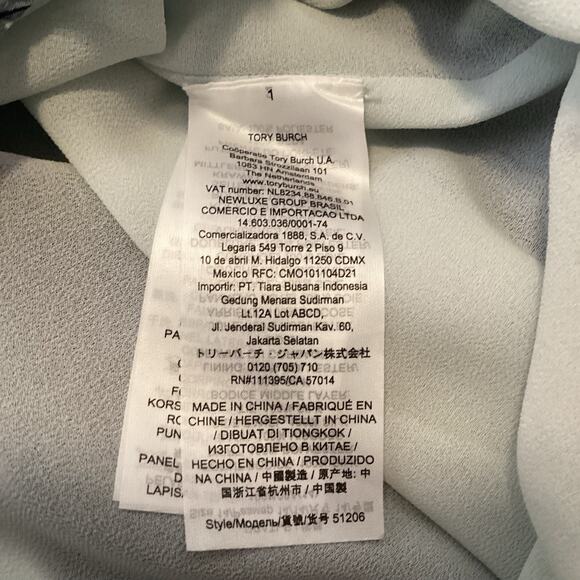 Tory Burch Margaret Blue Floral Plaid Silk Patchwork Pleated Midi Dress 14 - Picture 10 of 12